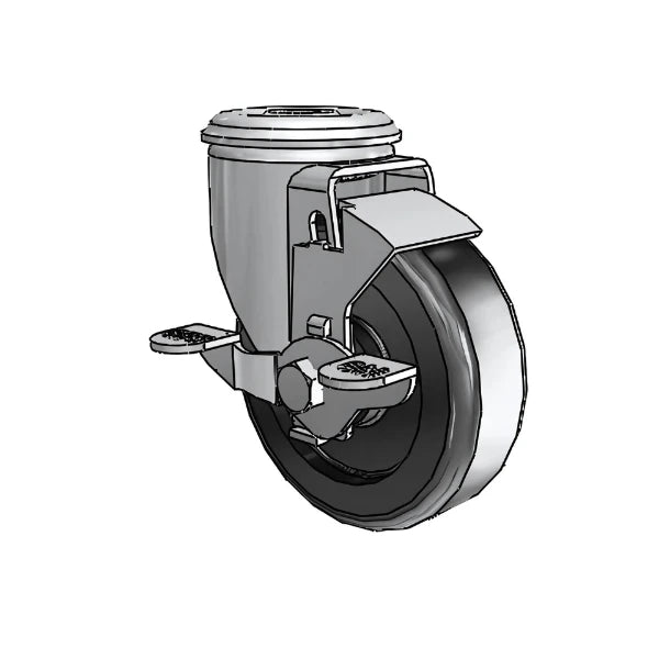 4" x 1.25" Polyolefin Ball Bearing Side-Lock Caster with Durable Wheel and 1/2" Hollow Rivet - Model 2.04250.55 BRK1 colson-header1