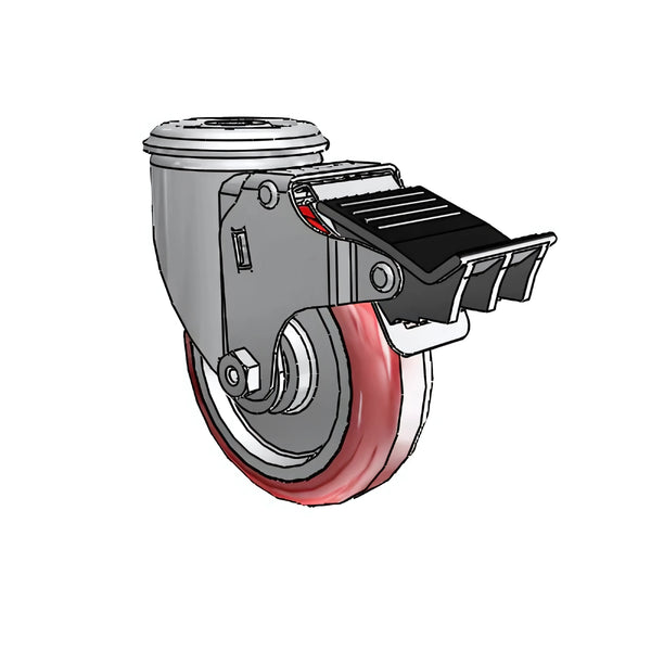 Colson Casters 4" x 1.25" HI-TECH Ball Bearing Caster with Total Lock and 1/2" Hollow Rivet - SKU: 2.04250.95 BRK5 | Durable, High-Performance Caster for Industrial and Medical Applications colson-header