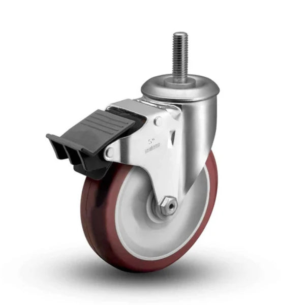 Colson Casters 4" x 1.25" Total Lock with 1/2" Thread Stem and Poly HI-TECH BB Wheel with Precision Ball Bearing - SKU: 2.04254.95 MTG53 BRK5 | Heavy Duty Locking Caster for Industrial, Medical, and Commercial Use colson-header1