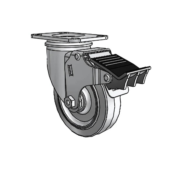 4" x 1.25" Performa Delrin Bearing Caster with Total Lock – Durable and Reliable for Furniture, Carts, and Equipment (2.5" x 3.625" Plate, 2.04256.441 BRK5) colson-header