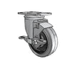 4" x 1.25" Conductive Performa Side-Lock Caster with 2.5" x 3.625" Plate for ESD Safety - Heavy-Duty and Secure Mobility for Electronic Equipment - 2.04256.445 COND BRK1 colson-header