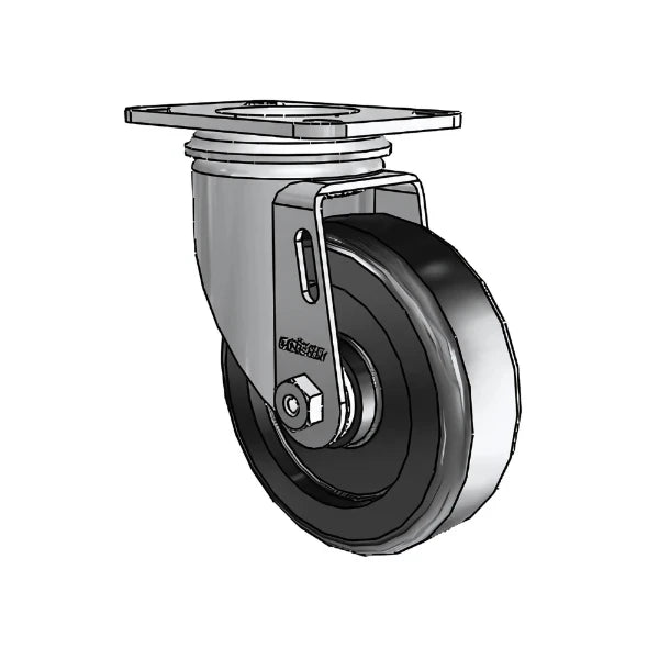 4" x 1.25" Stainless Steel Polyolefin Delrin Bearing Caster with 2.5" x 3.625" Plate - Durable, Smooth-rolling for Light-Duty Industrial Use - 2.04256.53 colson-header