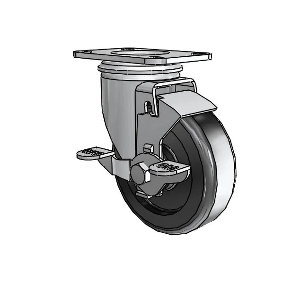 4" x 1.25" Stainless Steel Polyolefin Delrin Bearing Side-Lock Caster with 2.5" x 3.625" Plate – Heavy-Duty Industrial Caster for Smooth Movement and Corrosion Resistance (Model: 2.04256.53 BRK1) colson-header