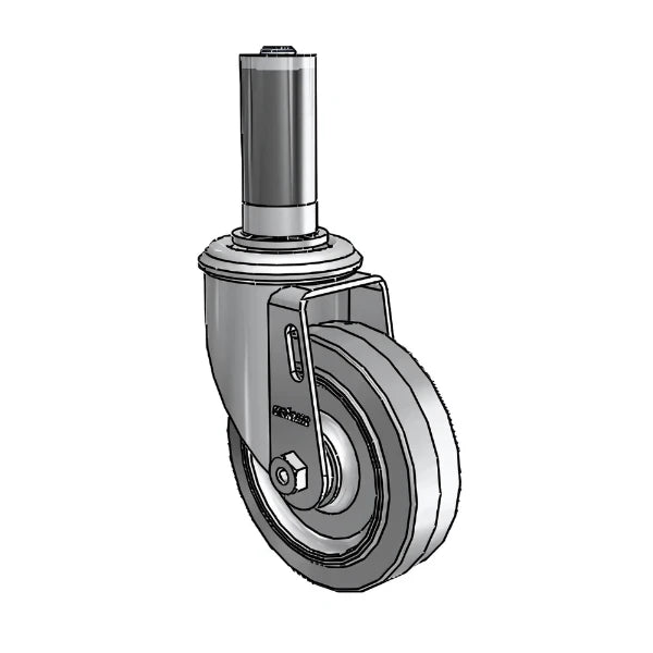 4" x 1.25" Performa Delrin Bearing Caster with Round Tubing Expanding Adapter (1-1/8" to 1-3/16" Inside Dia) - High-Performance Rigid Caster for Industrial & Commercial Use - Model 2.04267.441 MTG43 colson-header
