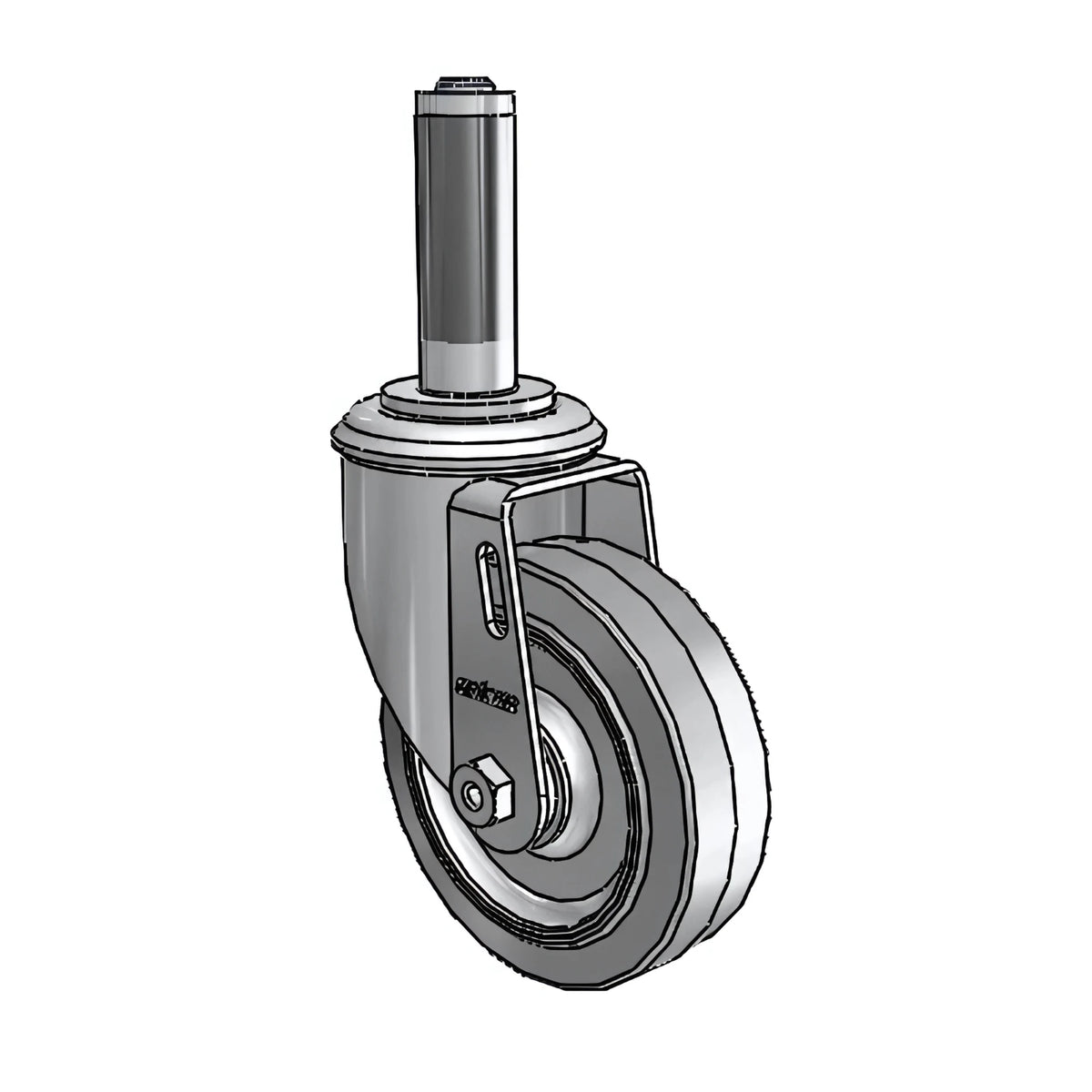 4" x 1.25" Performa Delrin Bearing Caster with Expanding Adapter (MTG51) – 7/8" to 15/16" Inside Dia. Square Tubing – Durable, Smooth-rolling for Industrial & Commercial Applications – Model 2.04267.441 MTG51 colson-header