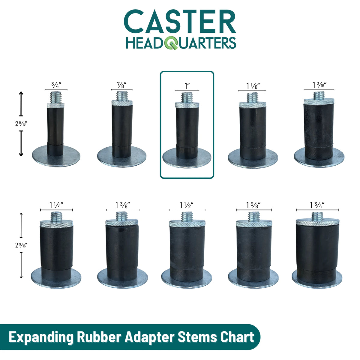 Colson Casters 4" x 1.25" Performa Delrin Bearing Caster with Expanding Adapter (1" to 1-1/16" Inside Dia. Square Tubing) - MTG52 - SKU: 2.04267.441 MTG52 | Heavy-Duty, Durable, Smooth Performance for Industrial Applications colson-header