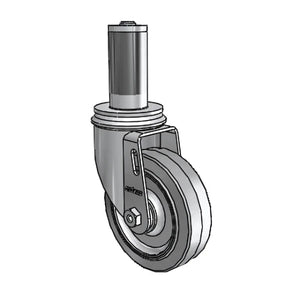 Colson Casters 4" x 1.25" Performa Delrin Bearing Caster with Expanding Adapter (MTG54) for 1-1/4" to 1-5/16" Square Tubing - SKU: 2.04267.441 MTG54 colson-header