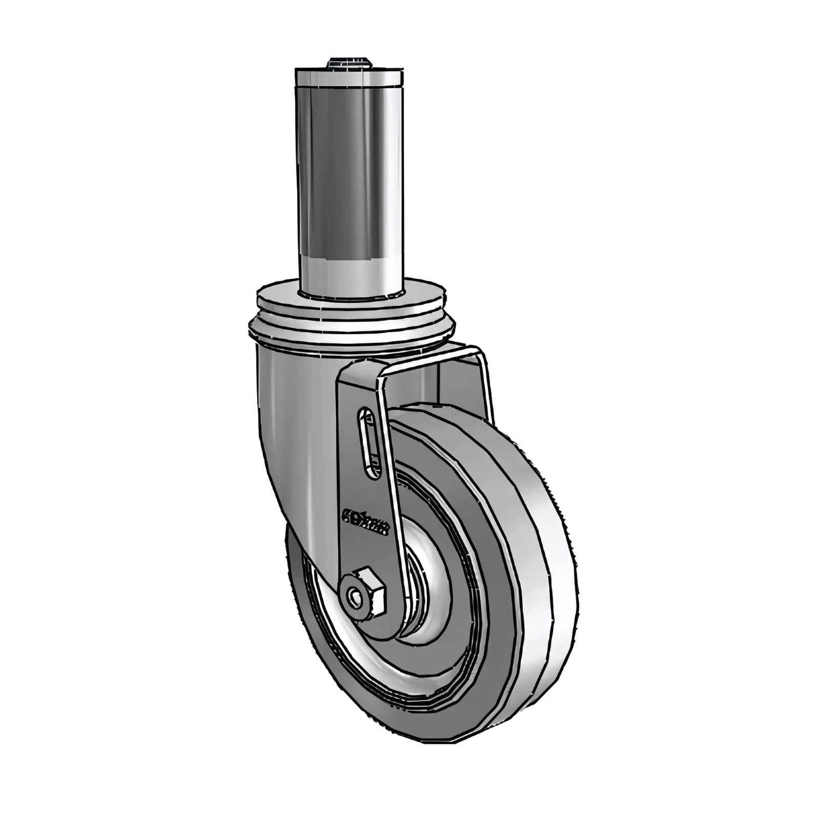 Colson Casters 4" x 1.25" Performa Ball Bearing Caster with Expanding Adapter (MTG54) for 1-1/4" to 1-5/16" Square Tubing - SKU: 2.04267.445 MTG54 colson-header