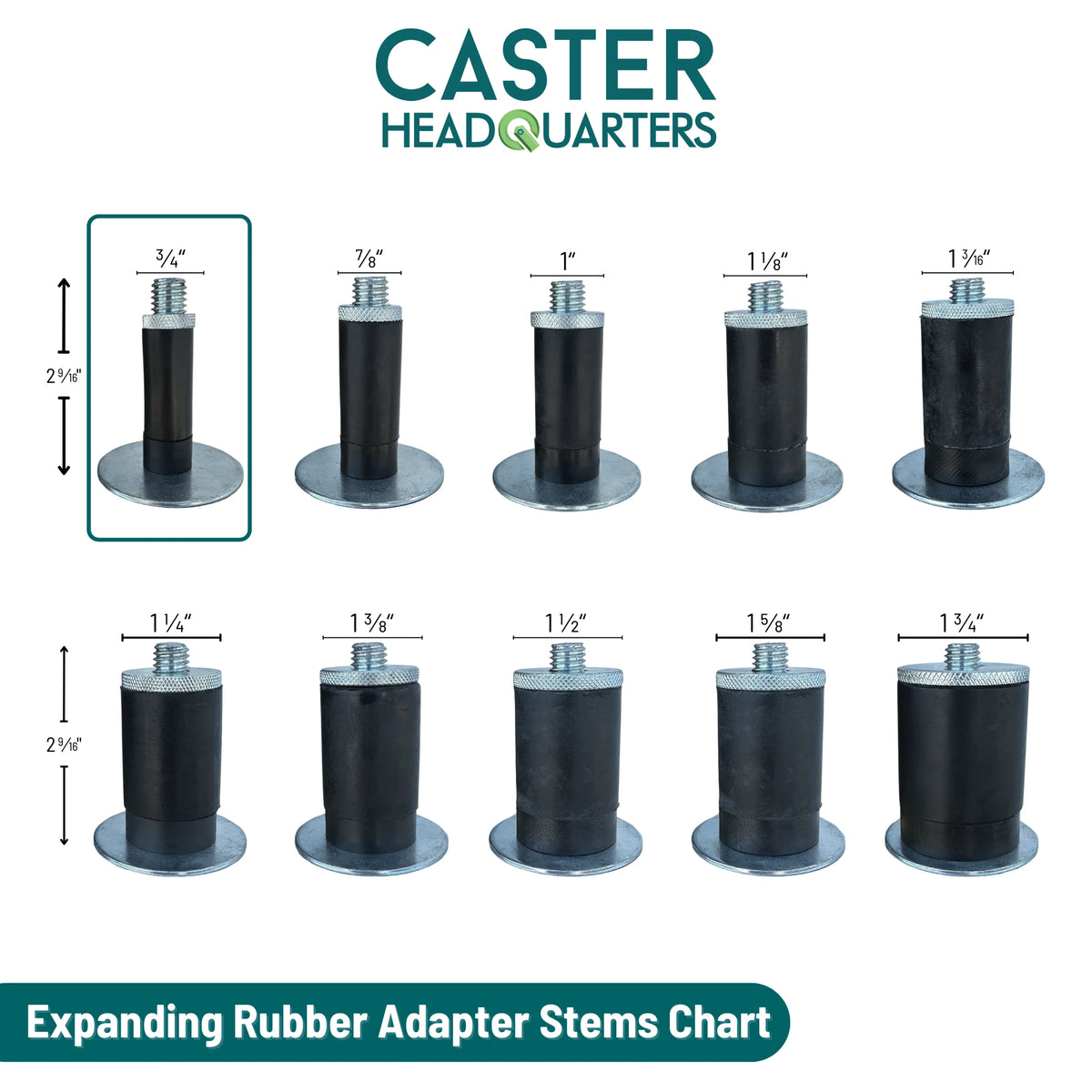 Colson Casters 4" x 1.25" Polyolefin Delrin Bearing Caster with Expanding Adapter (3/4" to 13/16" Inside Dia. Round Tubing) - SKU: 2.04267.53 MTG40 for Industrial & General Purpose Mobility colson-header