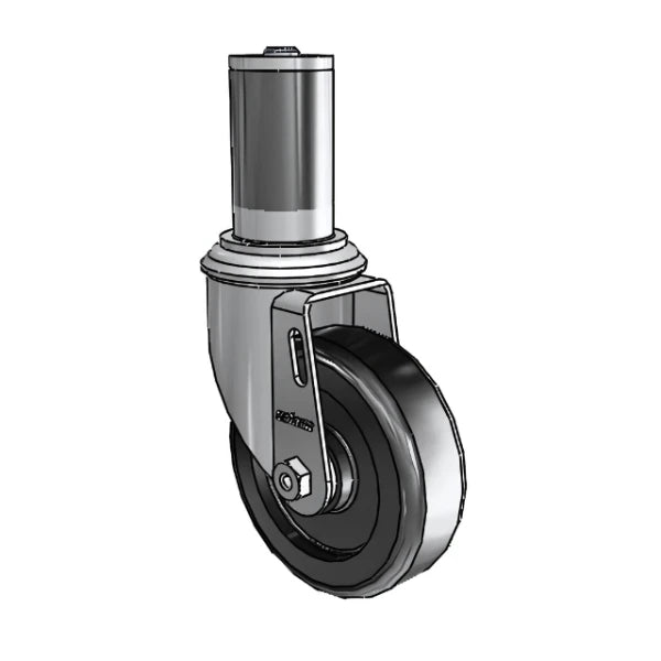 Colson Casters 4" x 1.25" Polyolefin Delrin Bearing Caster with Expanding Adapter (MTG46) for 1-1/2" to 1-9/16" Round Tubing - SKU: 2.04267.53 MTG46 colson-header