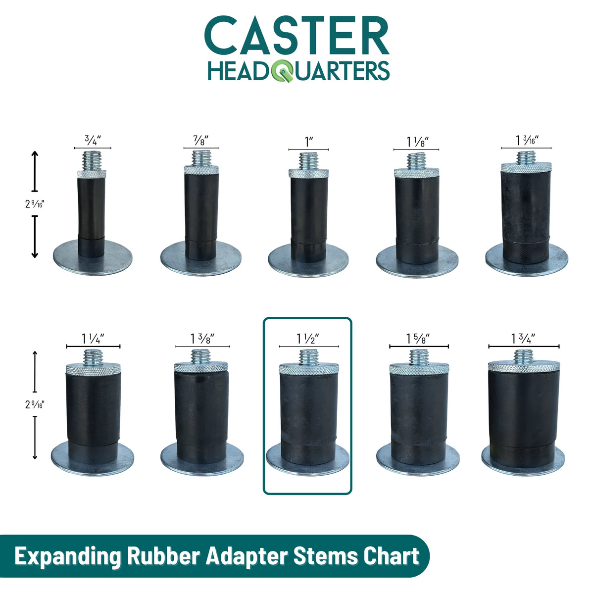 Colson Casters 4" x 1.25" Polyolefin Delrin Bearing Caster with Expanding Adapter (MTG46) for 1-1/2" to 1-9/16" Round Tubing - SKU: 2.04267.53 MTG46 colson-header