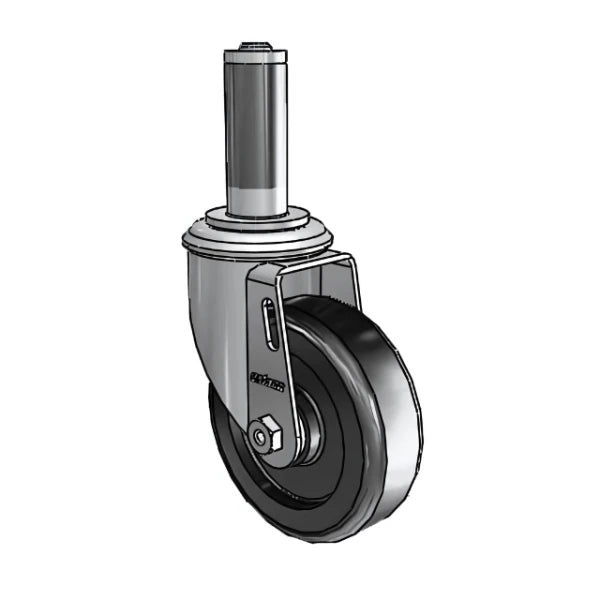 Colson Casters 4" x 1.25" Polyolefin Delrin Bearing Caster with Expanding Adapter (1" to 1-1/16" Inside Dia. Square Tubing) - SKU: 2.04267.53 MTG52 | Durable, High-Performance Caster for Industrial & Commercial Use colson-header