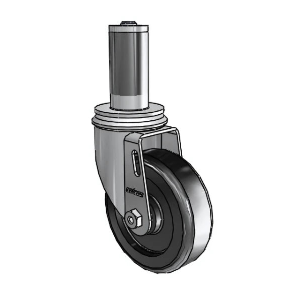 Colson Casters 4" x 1.25" Polyolefin Ball Bearing Caster with Expanding Adapter (MTG54) - 1-1/4" to 1-5/16" Square Tubing Adapter, SKU: 2.04267.55 MTG54 colson-header