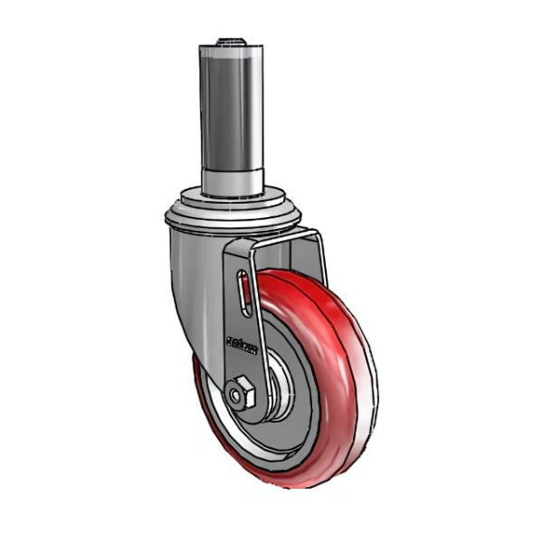 Colson Casters 4" x 1.25" HI-TECH Delrin Bearing Caster with Expanding Adapter for Square Tubing (1-1/8" to 1-3/16" Inside Dia.) - Medium-Duty, Durable Mobility Solution - SKU: 2.04267.91 MTG53 colson-header