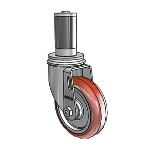 4" x 1.25" Delrin Square Tubing Expanding Caster 1-3/8" to 1-7/16"