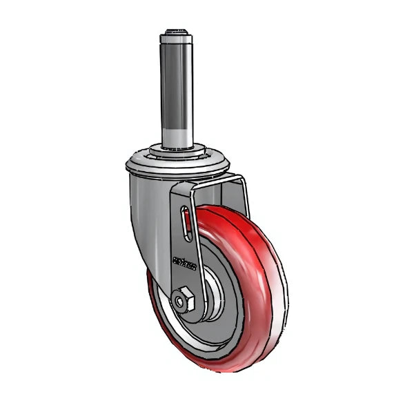 4" x 1.25" HI-TECH Ball Bearing Caster with Expanding Adapter (3/4" to 13/16" Inside Dia. Round Tubing) - Model 2.04267.95 MTG40 for Industrial & Commercial Use colson-header