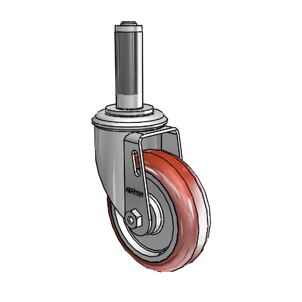 4" x 1.25" HI-TECH Ball Bearing Caster with Expanding Adapter for Square Tubing (7/8" to 15/16" Dia) - Durable, Smooth Operation for Industrial Use - Model 2.04267.95 MTG51 colson-header