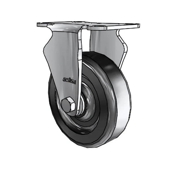 4" x 1.25" Stainless Polyolefin Delrin Bearing Rigid Caster with 2.5" x 3.625" Plate - High-Performance & Corrosion-Resistant (2.04408.544) colson-header