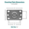 4" x 1.25" Stainless Polyolefin Delrin Bearing Rigid Caster with 2.5" x 3.625" Plate - High-Performance & Corrosion-Resistant (2.04408.544) colson-header