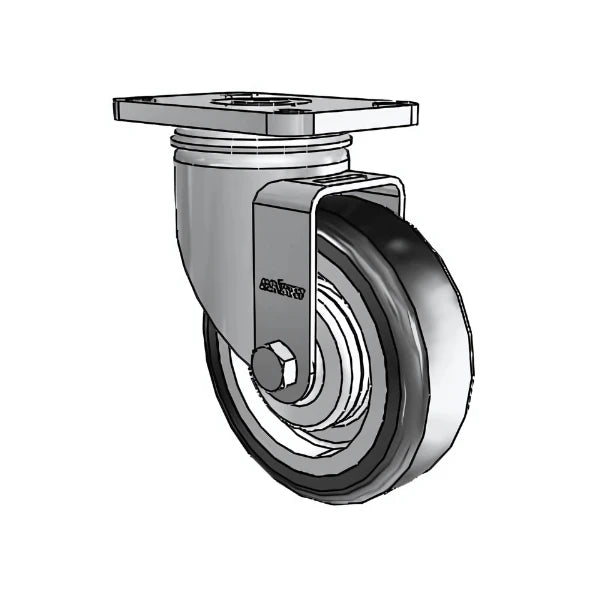 4" x 1.25" Stainless Steel High-Temp TPE Precision Ball Caster with 2.5" x 3.625" Plate - Durable, Heat-Resistant Caster for Industrial and Commercial Applications - Model 2.04456.414 H colson-header1