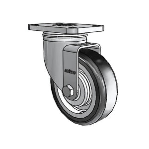 4" x 1.25" Stainless Steel High-Temp TPE Precision Ball Caster with 2.5" x 3.625" Plate - Durable, Heat-Resistant Caster for Industrial and Commercial Applications - Model 2.04456.414 H colson-header1