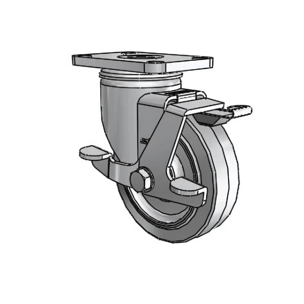 Colson Casters Stainless 4" x 1.25" Performa Delrin Bearing Side-Lock Caster - 2.5" x 3.625" Plate - SKU: 2.04456.444 BRK1 | Durable, Secure, Ideal for Industrial & Medical Use colson-header