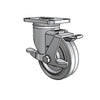 Colson Casters Stainless 4" x 1.25" Performa Delrin Bearing Side-Lock Caster - 2.5" x 3.625" Plate - SKU: 2.04456.444 BRK1 | Durable, Secure, Ideal for Industrial & Medical Use colson-header