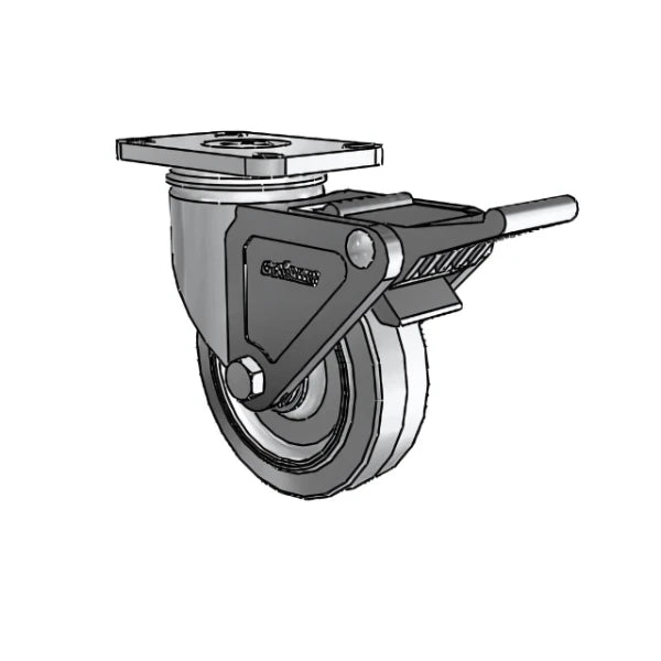 Colson Casters | Stainless 4" x 1.25" Performa Delrin Bearing Caster with Top Lock - 2.5" x 3.625" Plate - SKU: 2.04456.444 BRK2 | Durable & Reliable for Industrial Use colson-header
