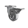 Colson Casters | Stainless 4" x 1.25" Performa Delrin Bearing Caster with Top Lock - 2.5" x 3.625" Plate - SKU: 2.04456.444 BRK2 | Durable & Reliable for Industrial Use colson-header