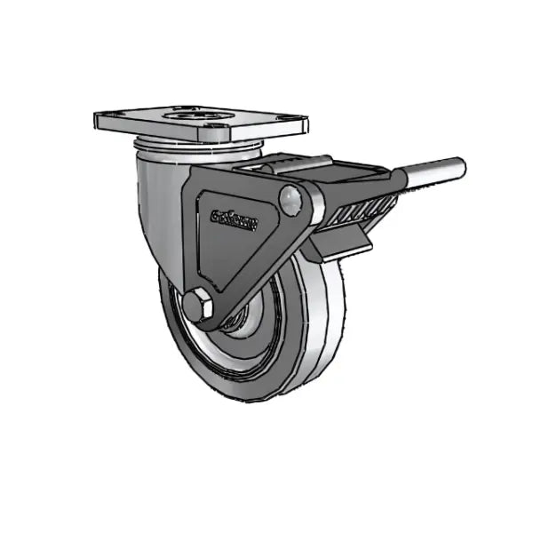 Colson Casters | Stainless 4" x 1.25" Performa Delrin Bearing Caster with Top Lock - 2.5" x 3.625" Plate - SKU: 2.04456.444 BRK2 | Durable & Reliable for Industrial Use -  | CasterHQ