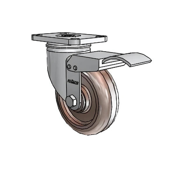 4" x 1.25" Stainless Thermo Plain Caster with Total Lock and 2.5" x 3.625" Plate – Durable Medium-Duty Caster for Temperature-Sensitive Applications colson-header1