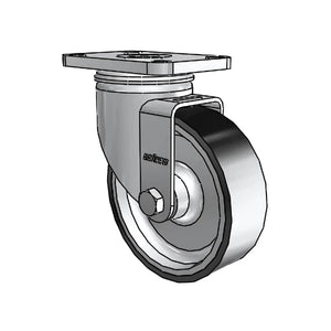 4" x 1.25" ThermoTech Teflon Caster for Lightweight and Medium-Duty Applications - Durable, Low-Friction Wheel with 2.5" x 3.625" Plate - Model 2.04456.613 H colson-header1
