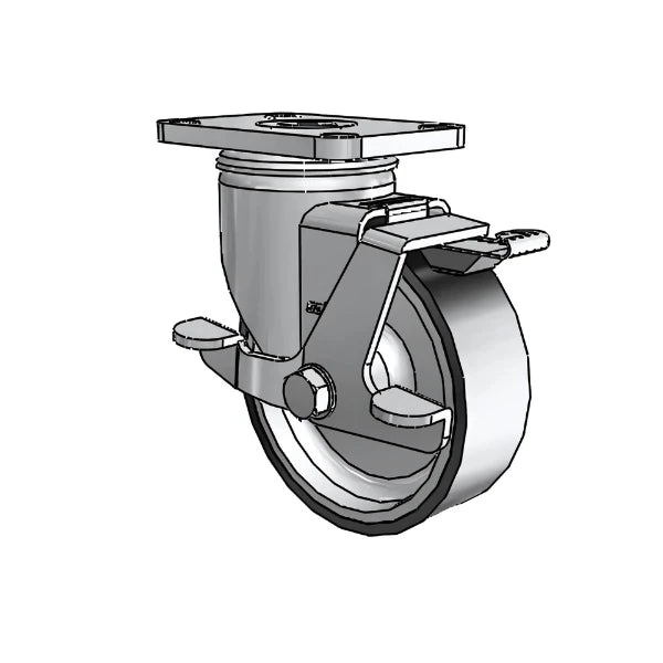 4" x 1.25" Stainless ThermoTech Teflon Side-Lock Caster - Durable High-Performance Wheel with 2.5" x 3.625" Plate for Industrial Applications | Model 2.04456.613 H BRK1 colson-header1