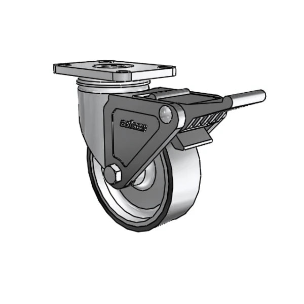 Colson Casters Stainless 4" x 1.25" ThermoTech Teflon Caster with Top Lock - 2.5" x 3.625" Plate - SKU: 2.04456.613 H BRK2 | Durable and Versatile Mobility Solution for Industrial and Medical Applications colson-header