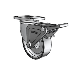 Colson Casters Stainless 4" x 1.25" ThermoTech Teflon Caster with Top Lock - 2.5" x 3.625" Plate - SKU: 2.04456.613 H BRK2 | Durable and Versatile Mobility Solution for Industrial and Medical Applications colson-header