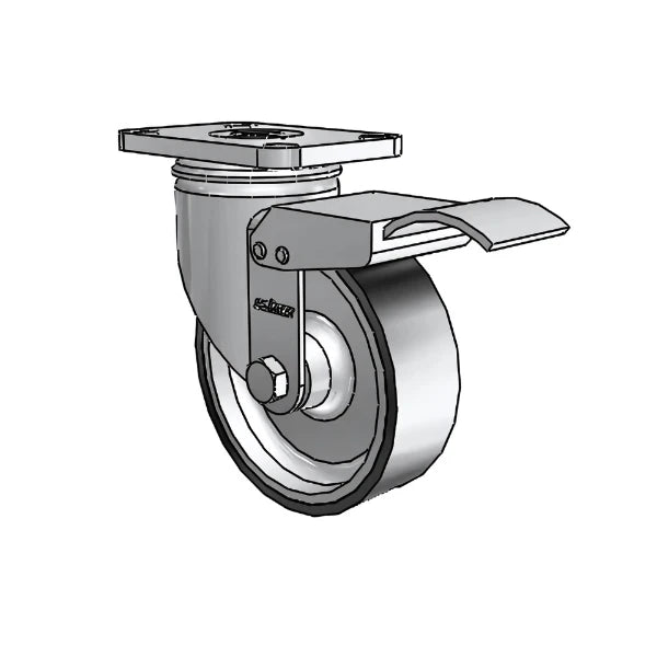4" x 1.25" Stainless ThermoTech Teflon Caster with Total Lock | High-Temp, Durable Industrial Caster – 2.5" x 3.625" Plate - 2.04456.613 H BRK4 colson-header1
