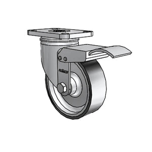 4" x 1.25" Stainless ThermoTech Teflon Caster with Total Lock | High-Temp, Durable Industrial Caster – 2.5" x 3.625" Plate - 2.04456.613 H BRK4 colson-header1