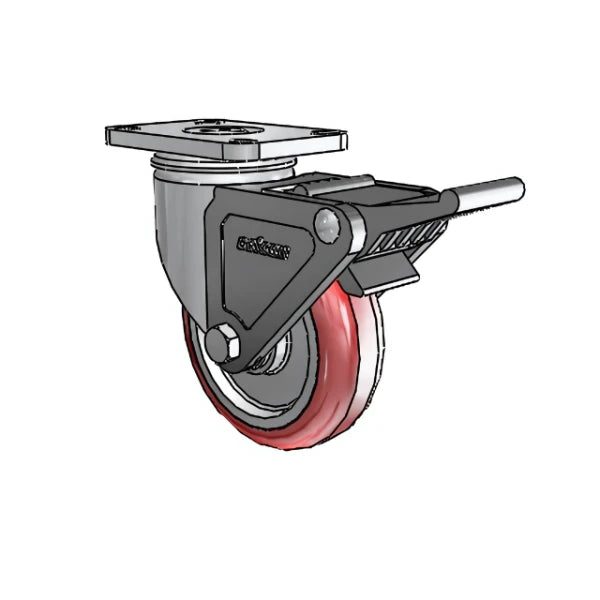 Colson Casters Stainless 4" x 1.25" HI-TECH Delrin Bearing Caster with Top Lock – 2.5" x 3.625" Plate - SKU: 2.04456.944 BRK2 | Heavy-Duty, Reliable Mobility Solutions for Industrial and Medical Use colson-header
