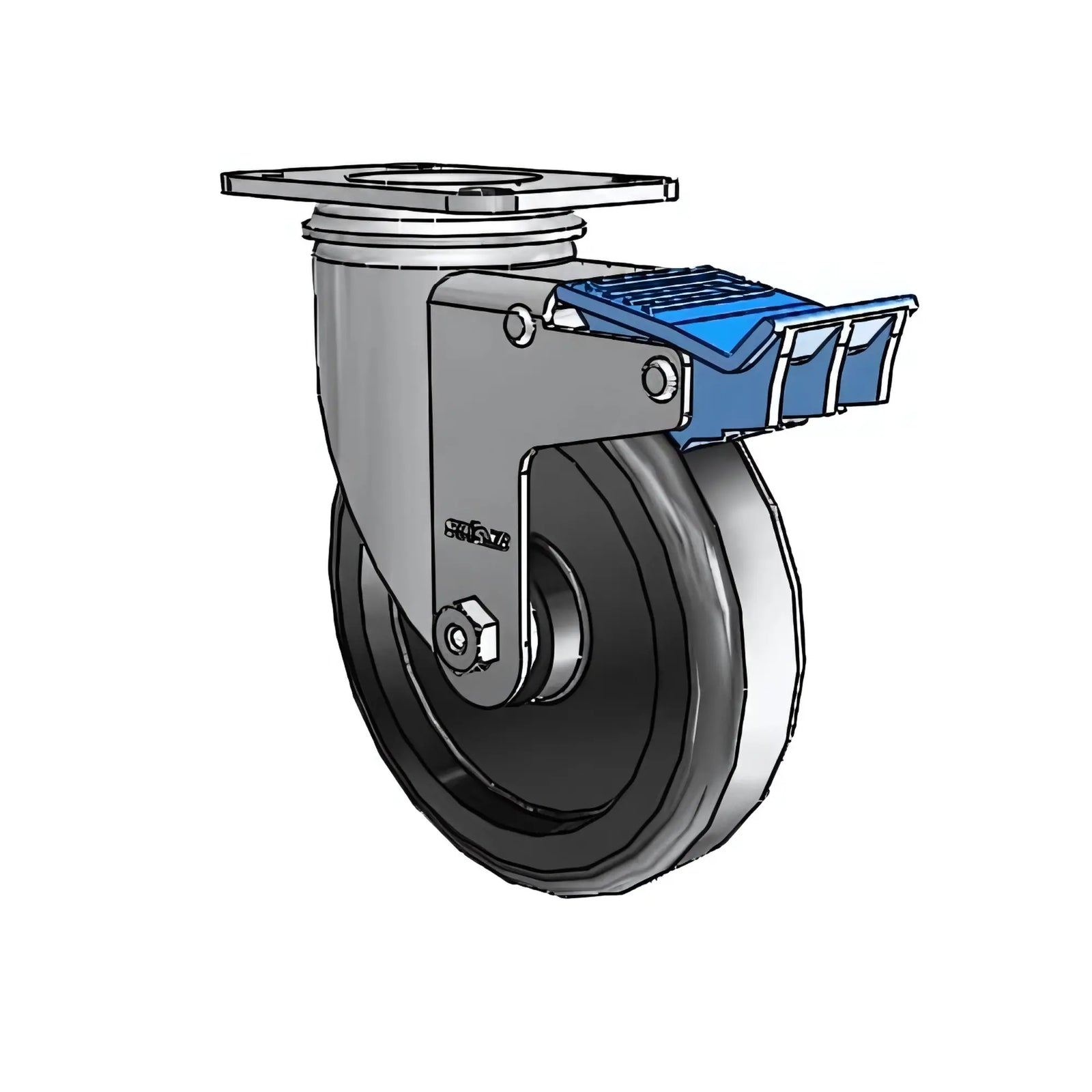 Colson Casters 5" x 1.25" Polyolefin Delrin Bearing Direction Lock Caster with 2.5" x 3.625" Plate - SKU: 2.05156.53 - Durable, Smooth Rolling for Industrial and Commercial Applications -  | CasterHQ