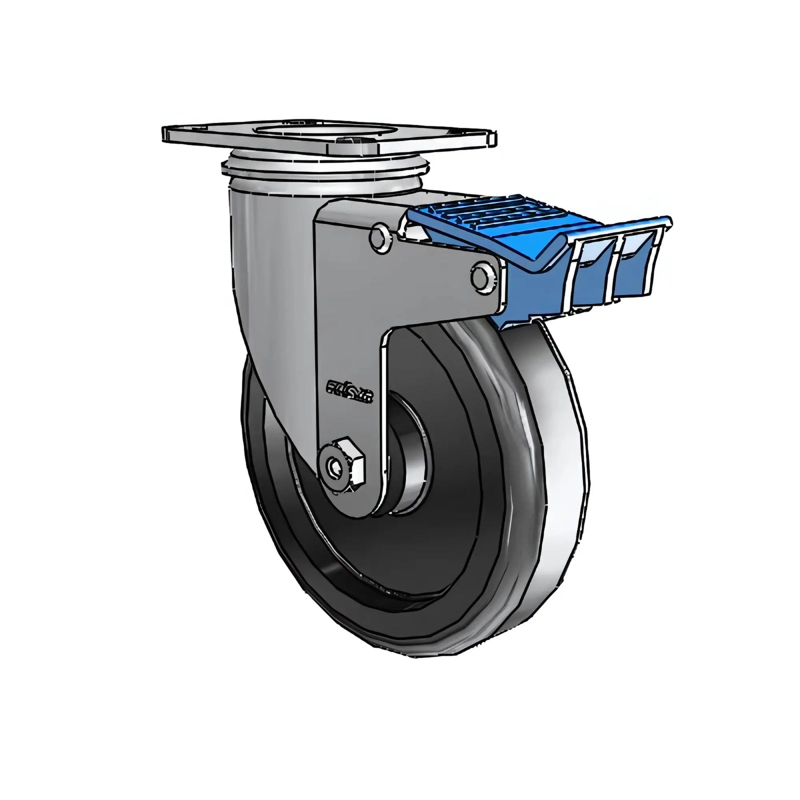 Colson Casters 5" x 1.25" Polyolefin Ball Bearing Direction Lock Caster with 2.5" x 3.625" Plate - Heavy Duty, Smooth Rolling, Industrial Mobility Solution - SKU: 2.05156.55 -  | CasterHQ