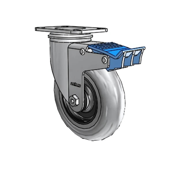 5" x 1.3125" Conductive Performa Direction Lock Caster - Heavy-Duty ESD Protection with 2.5" x 3.625" Plate for Electronic Equipment Mobility - Model 2.05156.565 COND colson-header