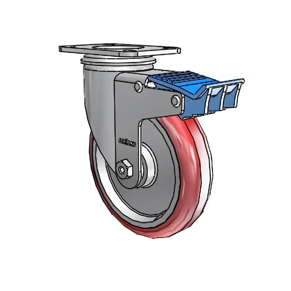 5" x 1.25" Stainless Steel HI-TECH Delrin Bearing Direction Lock Caster with 2.5" x 3.625" Plate - Durable and Versatile Mobility Solution for Light to Medium-Duty Applications - 2.05156.91 colson-header