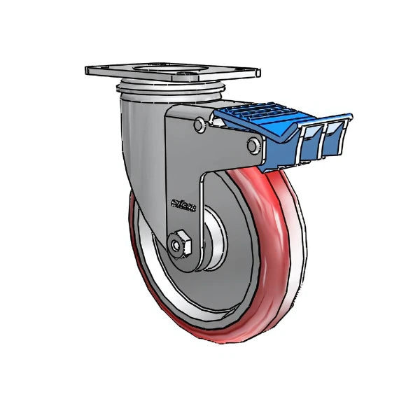 5" x 1.25" Stainless HI-TECH Ball Bearing Direction Lock Caster with 2.5" x 3.625" Plate - Durable Mobility Solution for Heavy-Duty Equipment and Industrial Carts - 2.05156.95 colson-header