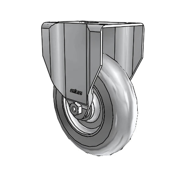 5" x 1.3125" Performa Delrin Bearing Rigid Caster - Durable Heavy-Duty Plate (2.6875" x 3.625") for Industrial Use - 2.05208.561 colson-header