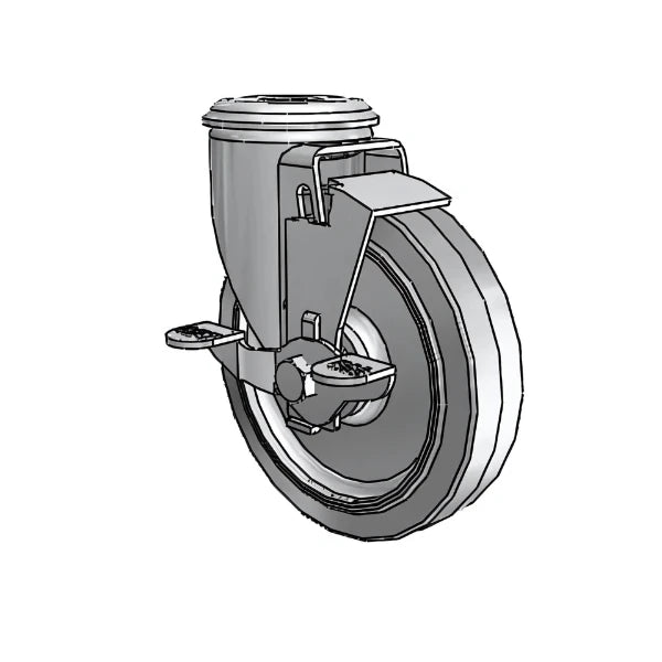 5" x 1.25" Performa Delrin Bearing Side-Lock Caster with 1/2" Hollow Rivet - Heavy-Duty, Smooth Rolling, Durable Caster for Equipment and Machinery - Model 2.05250.441 BRK1 colson-header