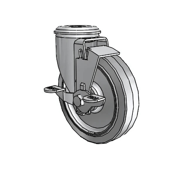 5" x 1.25" Performa Ball Bearing Side-Lock Caster with 1/2" Hollow Rivet - Durable Industrial Caster for Secure Mobility and Enhanced Control - Model 2.05250.445 BRK1 colson-header