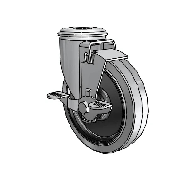 5" x 1.25" Conductive Performa Side-Lock Caster with 1/2" Hollow Rivet - Durable Anti-Static Wheel for Industrial Use (Model: 2.05250.445 COND BRK1) colson-header