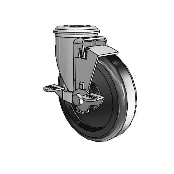 5" x 1.25" Polyolefin Ball Bearing Side-Lock Caster with 1/2" Hollow Rivet – Durable, Smooth Rolling for Industrial & Commercial Use | Model 2.05250.55 BRK1 colson-header1