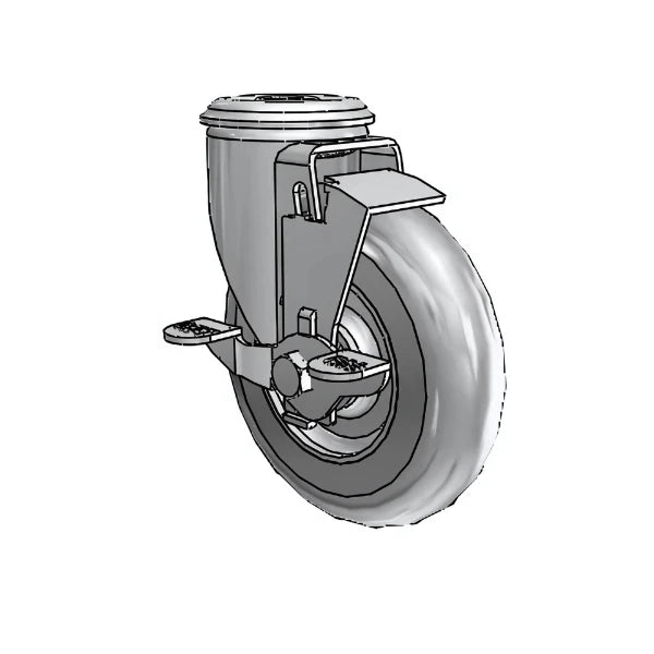 5" x 1.3125" Performa Delrin Bearing Side-Lock Caster with 1/2" Hollow Rivet - Heavy-Duty Industrial Caster for Machinery and Equipment - Model 2.05250.561 BRK1 colson-header