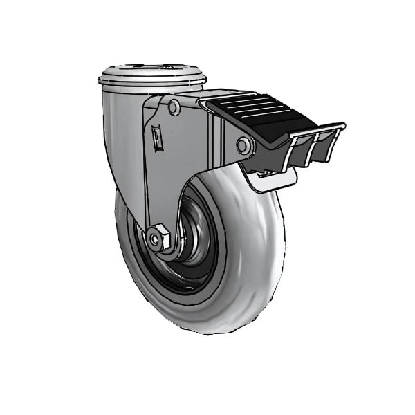 5" x 1.3125" Conductive Performa Caster with Total Lock and 1/2" Hollow Rivet – Heavy-Duty Anti-Static Caster for Industrial and Electronic Applications – Model 2.05250.565 COND BRK5 colson-header